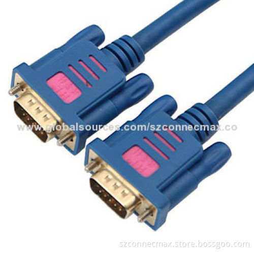 Male to Male VGA HD15 Cables with Double Shielded Coax RGB Conductor